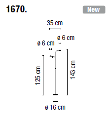 Kinkiet led Vibia PIN 1670 - 2