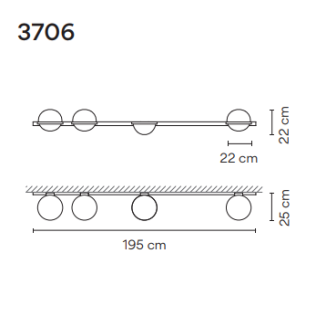 Kinkiet led Vibia PALMA 3706 wall - 2