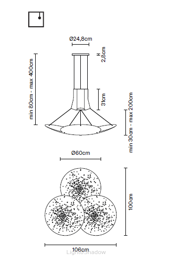 Fabbian LENS F46 wisząca potrójna