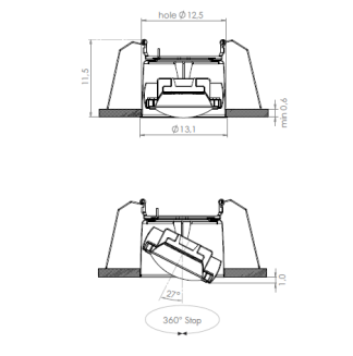 Lampa sufitowa Oty Light WALLY RING Dynamic Ø 13,1 recessed - 4