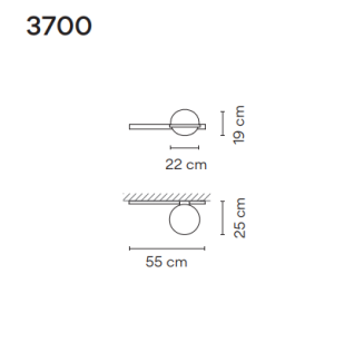 Kinkiet led Vibia PALMA 3700 - 3