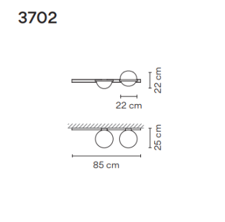 Kinkiet led Vibia PALMA 3702 - 4