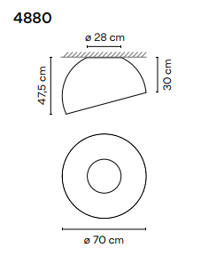 Lampa sufitowa led Vibia DUO 4876/4880 - 2