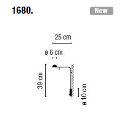Kinkiet led Vibia PIN 1680 - 3