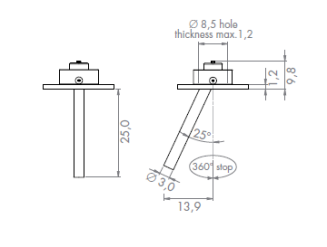 Lampa sufitowa Oty Light POP P04A Magic 250 Ø 3,0 recessed IP40 - 2
