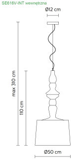 Lampa wisząca Karman ALIBABIG SE616V wisząca - 6