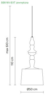 Lampa wisząca Karman ALIBABIG SE616V wisząca - 7