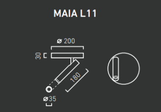 lampa sufitowa CHORS Maia L11 ON natynkowa - 2