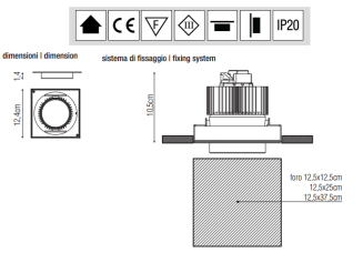 Lampa led PURALUCE - ORIENTE SQUARE 1module recessed - 3