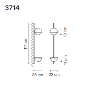 Kinkiet led Vibia PALMA 3714 wall - 3