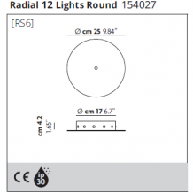 Lodes rozeta montażowa max  5- 12 źródeł światła R06L12 2000 CZARNY 