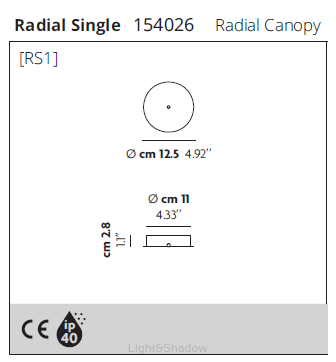 Lodes rozeta montażowa pojedyncza R03L01 1000