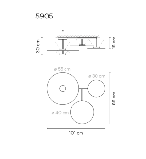 Lampa sufitowa Vibia FLAT 5905/5922 - 2