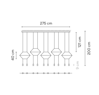 Lampa wisząca Vibia WIREFLOW LINEAL 0330 suspension - 3