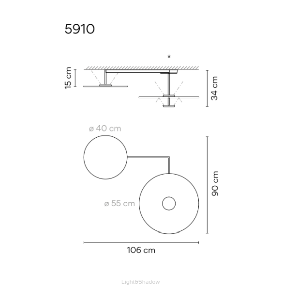 Lampa sufitowa led Vibia FLAT 5910/5924