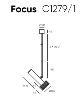 Lampa wisząca  Aromas FOCUS _C1279/1 - 3