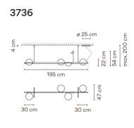 Vibia PALMA 3736 suspension - 2