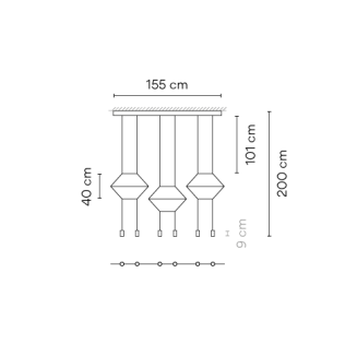 Lampa wisząca Vibia WIREFLOW LINEAL 0325 - 3