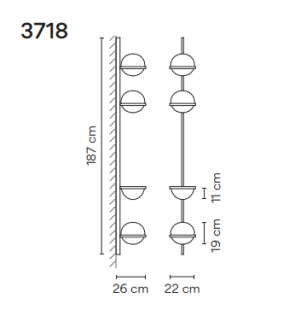 Kinkiet led Vibia PALMA 3718 - 2