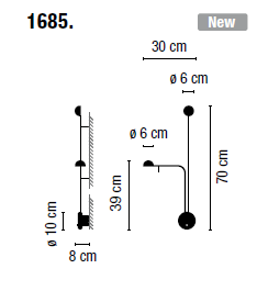 Kinkiet led Vibia PIN 1685 - 3