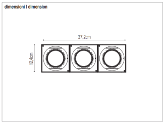 Lampa led PURALUCE - ORIENTE SQUARE 3module recessed - 2