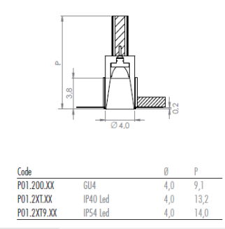 Lampa sufitowa Oty Light POP P01 Ø 4,0 recessed IP40/54 - 3