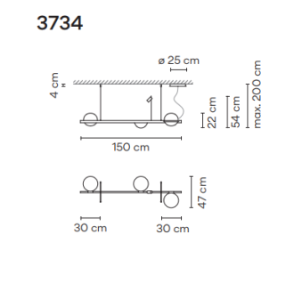 Lampa wisząca Vibia PALMA 3734 - 4