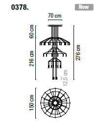 Lampa wisząca led VIBIA WIREFLOW Chandelier 0378 - 2
