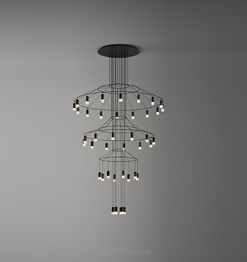 Lampa wisząca led VIBIA WIREFLOW Chandelier 0378