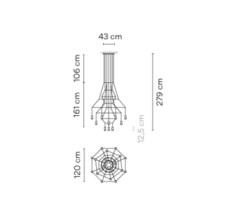 Lampa wisząca Vibia WIREFLOW CHANDELIER 0315 - 2